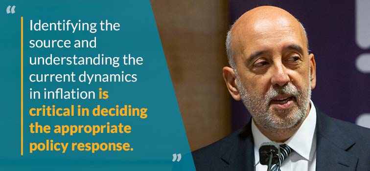 "Identifying the source and understanding the current dynamics in inflation is critical in deciding the appropriate policy response."