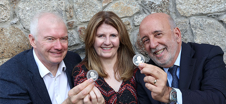 Governor Gabriel Makhlouf with Maeve Binchy's family