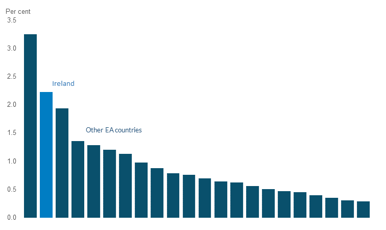 Irish government housing expenditure is high relative to the rest of the euro area