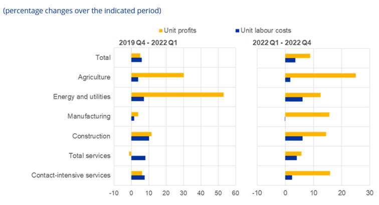 Sectoral wage and profit developments during and after the pandemic