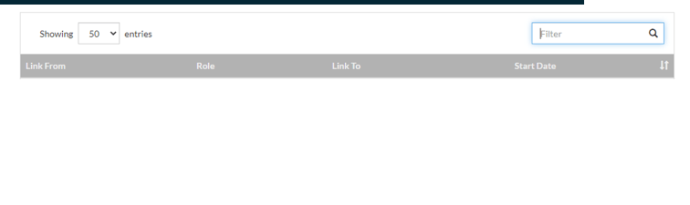 Data table with a search or filter box at the top, allowing users to filter records by typing search terms.