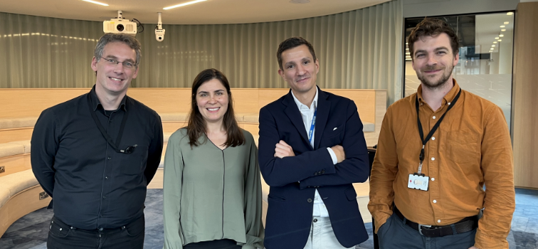 Prof. Omar Rachedi (Esade Business School, second right) with Matija Lozej, Elizaveta Lukmanova, and Cian Ruane