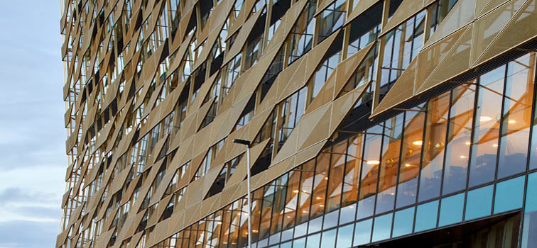 Gold facade on central bank building