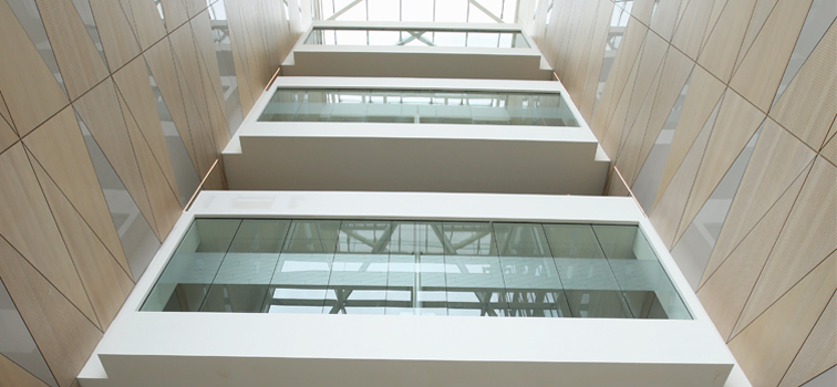 A number of glass floors